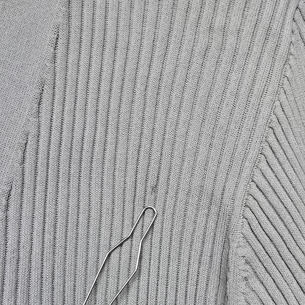 STAUD Shoko Sweater Cardigan Dress Black Beige Ribbed Long Sleeve Colorblock XL - Picture 3 of 7
